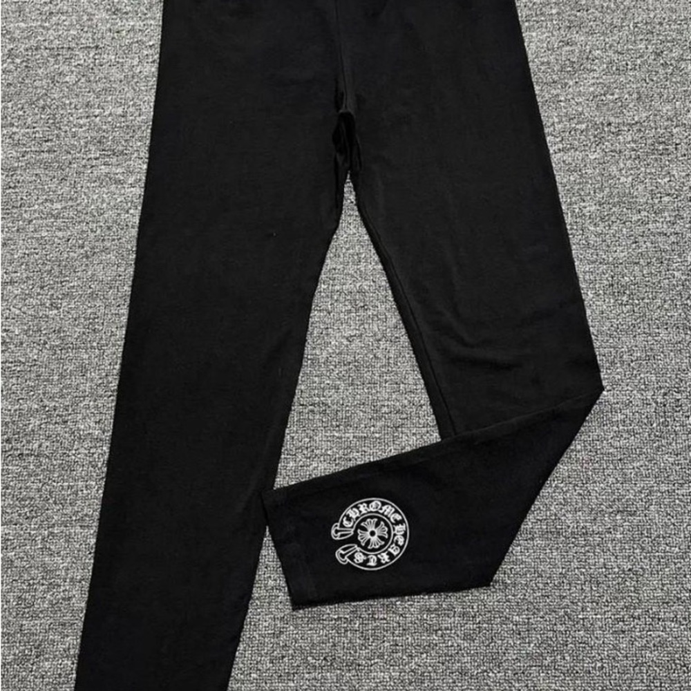 Chrome heart Black Leggings with Logo